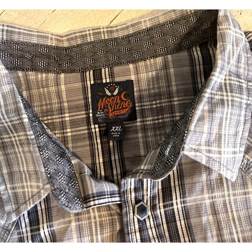 Moon Shine Spirit by Brad‎ Paisley Men's Long Sleeve Shirt Gray and Black XXL - Picture 5 of 13